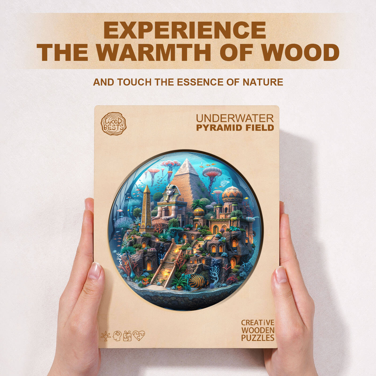 Underwater pyramid field Wooden Jigsaw Puzzle