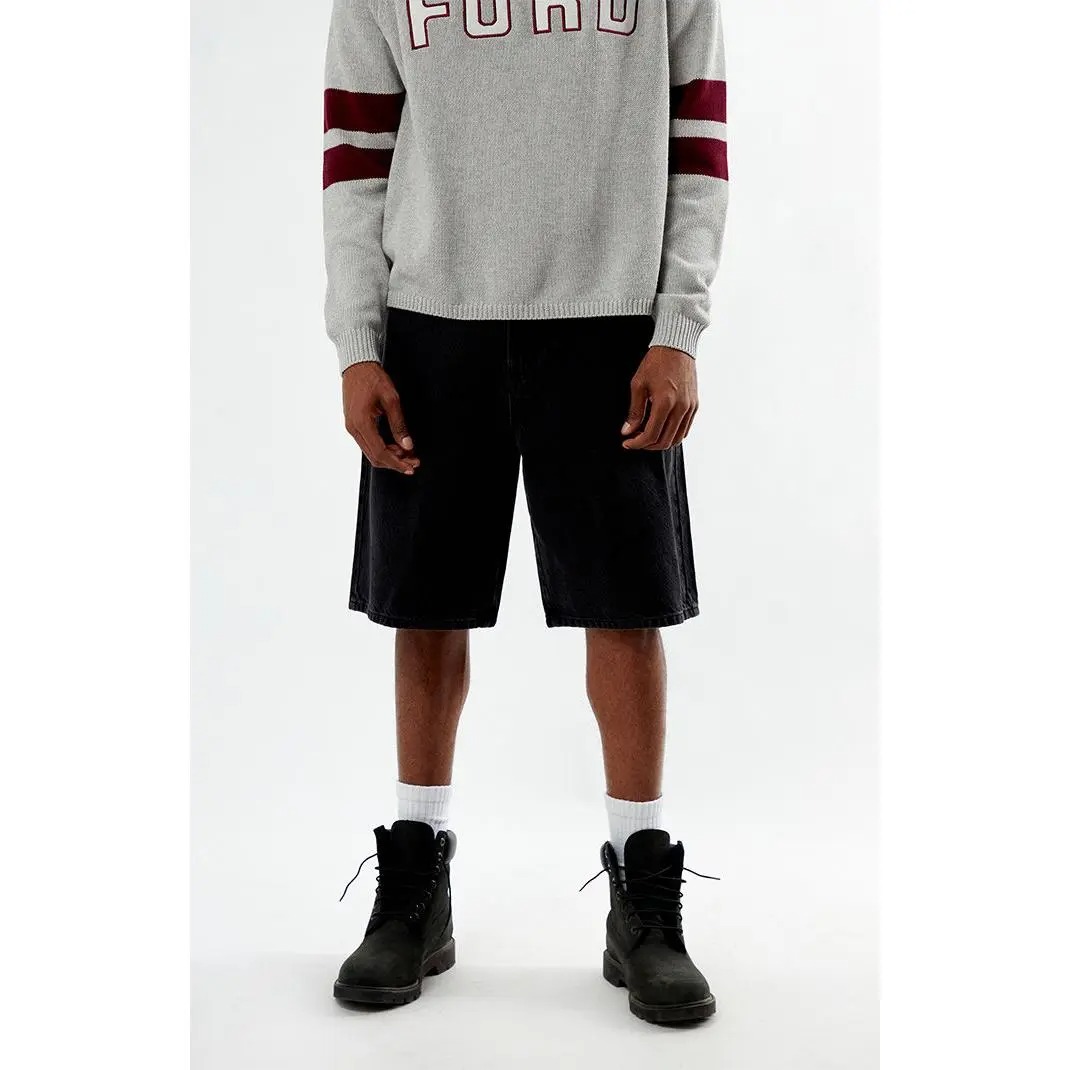 Men's Black Baggy Denim Shorts