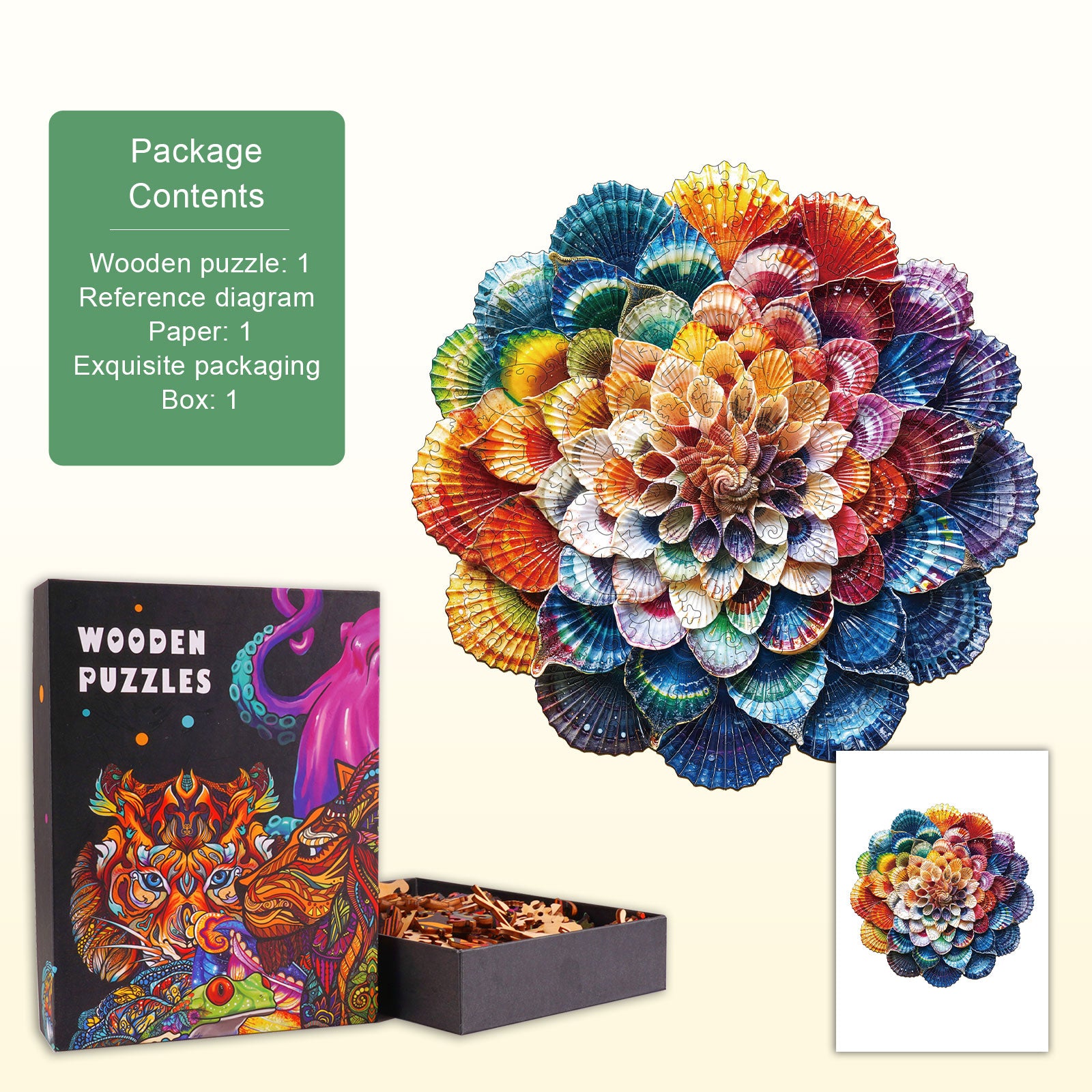 Ocean Mandala Wooden Jigsaw Puzzle