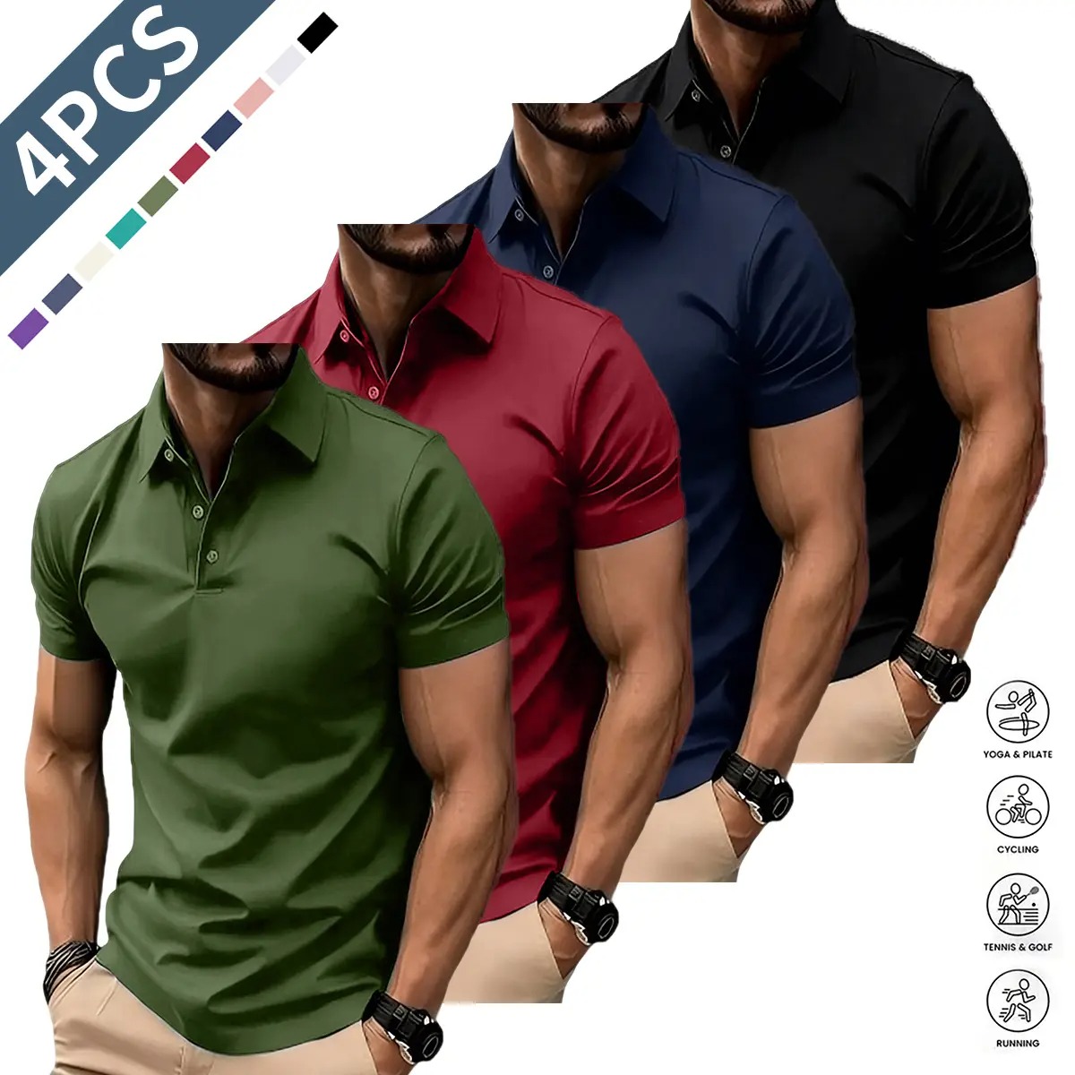 Men's Solid Color Polo Shirt