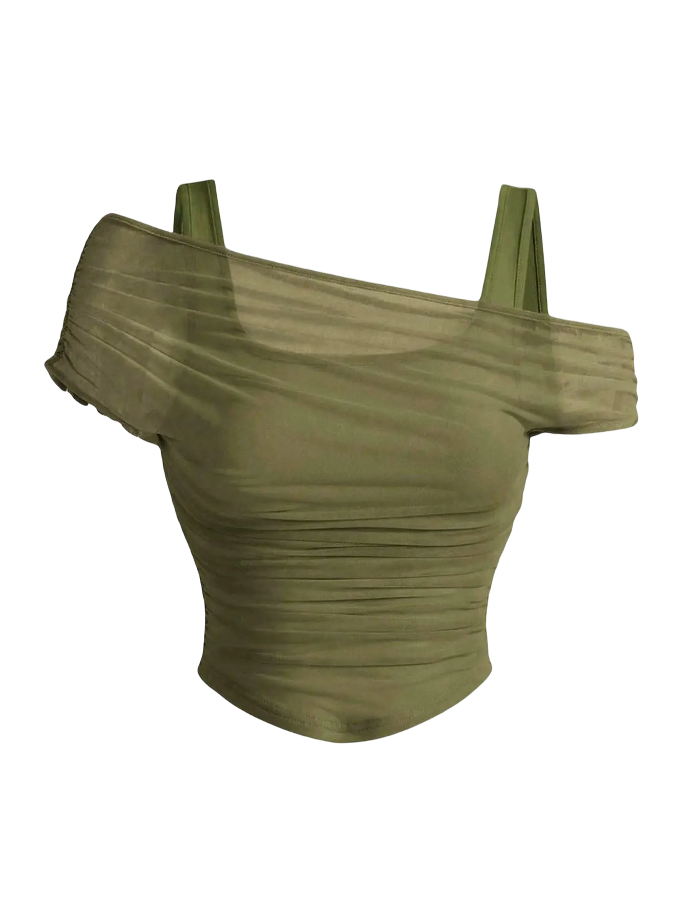 Asymmetric Ruched Crop Top - Valentine’s Day Edition