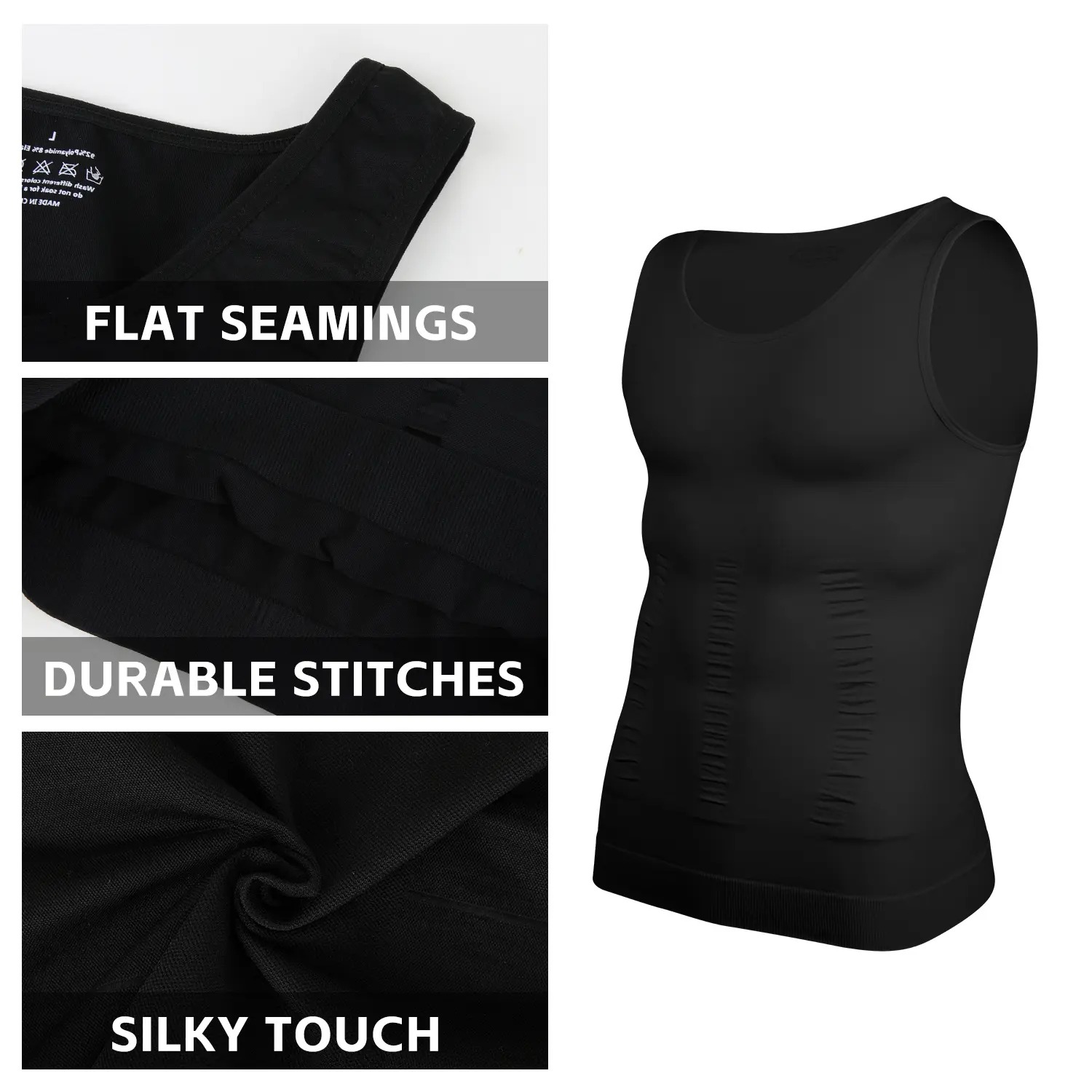Men's Compression Tank Top - Tummy Control Body Shaper for Workout & Athletic Activewear