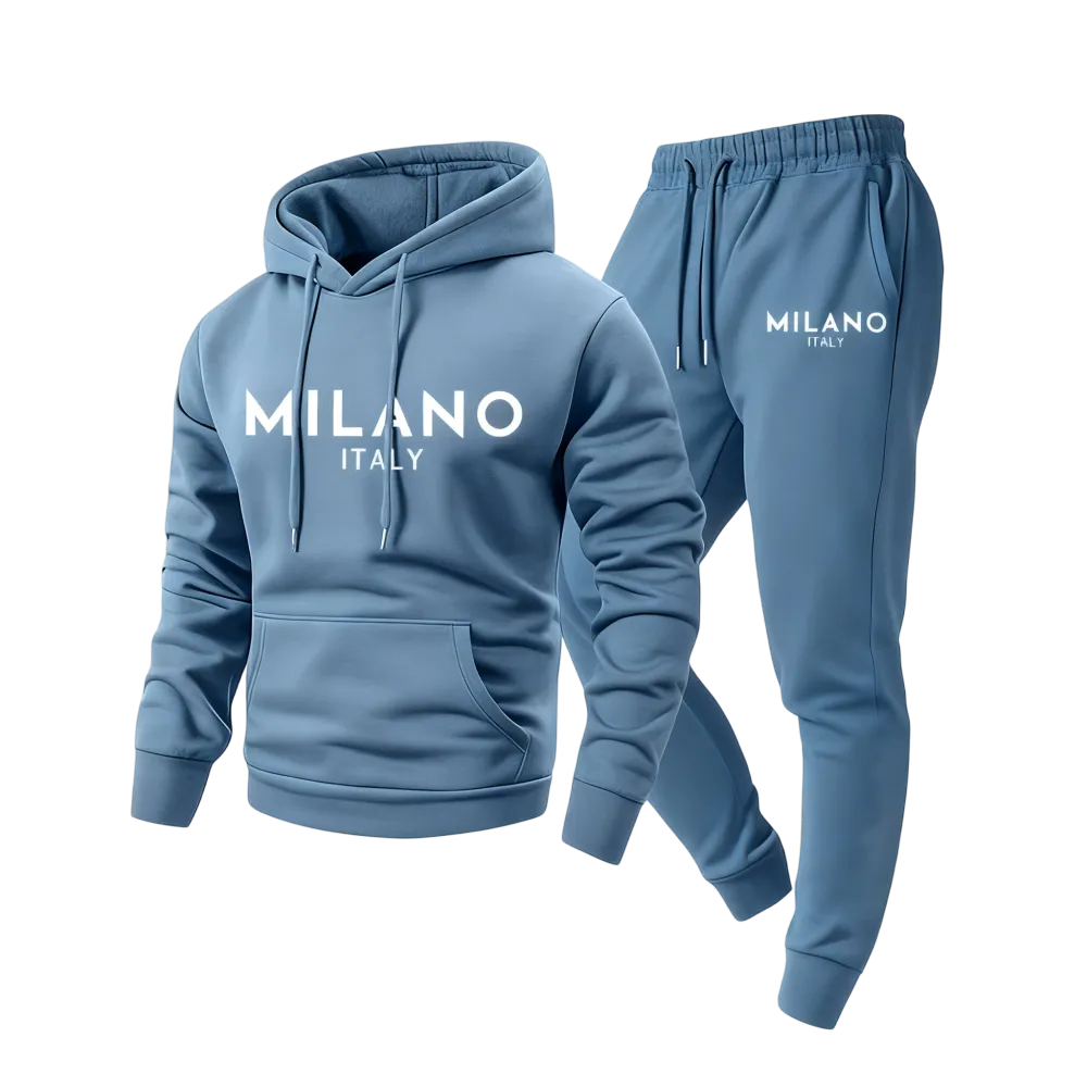 Men's Milano Printed Hoodie and Drawstring Sweatpants Set