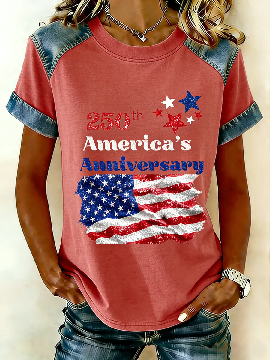 1776-2026 250th Anniversary Jet Fighter American Flag T-Shirt