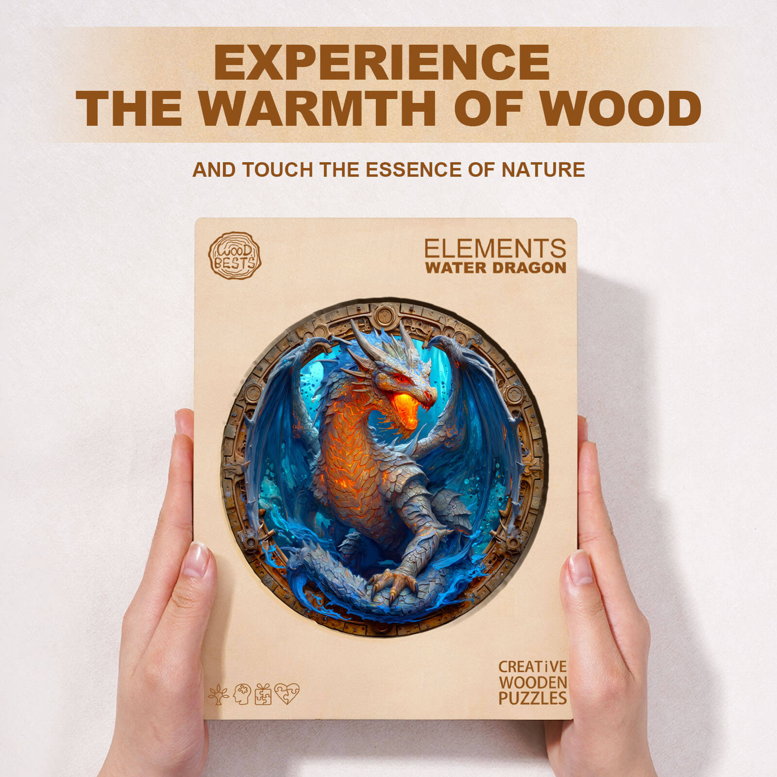 Elements Water Dragon Wooden Jigsaw Puzzle