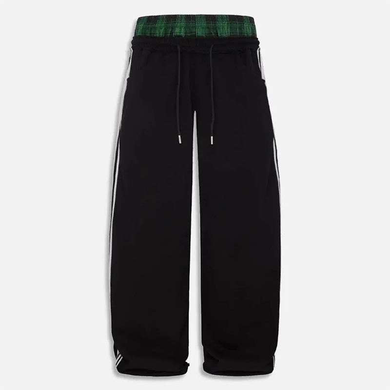 Unisex Plaid Patchwork Sweatpants