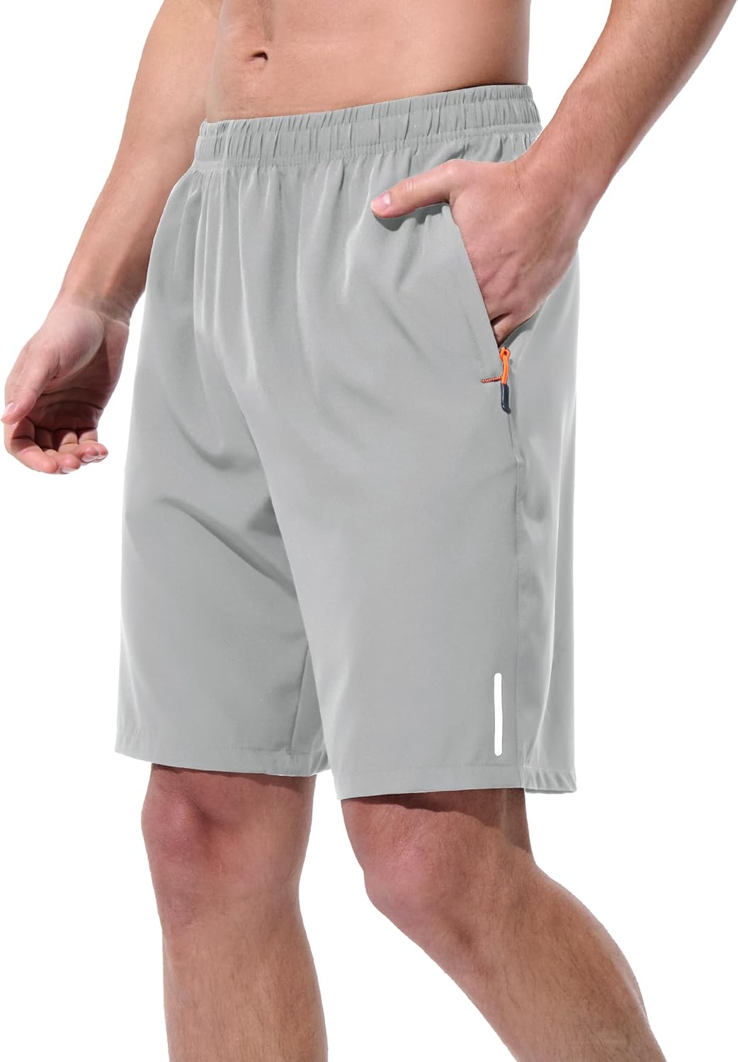 Mens Athletic Shorts Running Shorts Quick Dry Workout Shorts Lightweight Gym Basketball Shorts Zipper Pockets