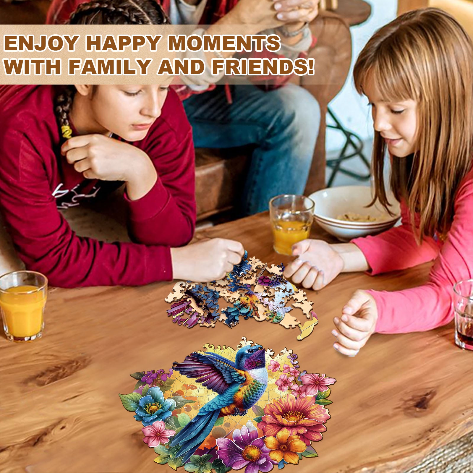 Dreamcatcher hummingbird Wooden Jigsaw Puzzle