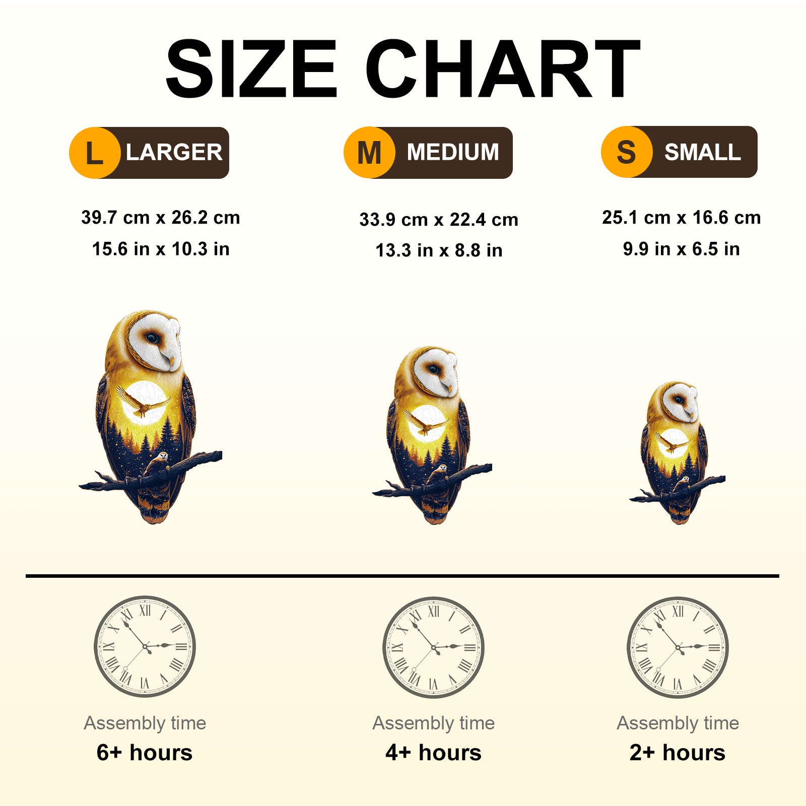 Moonlight Snow Owl Wooden Jigsaw Puzzle