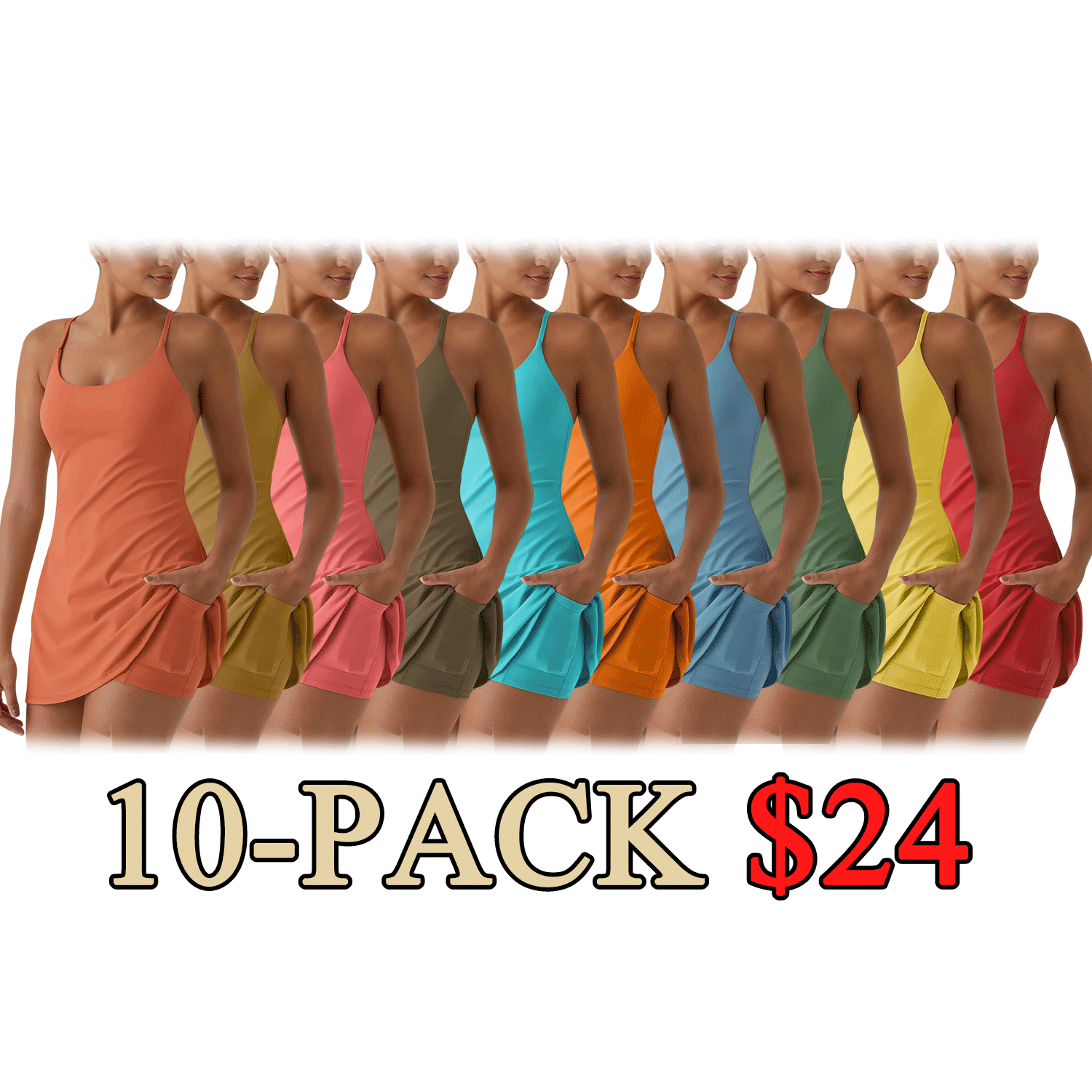 ✨Women's Backless Active Tennis Dress with Built-In Shorts