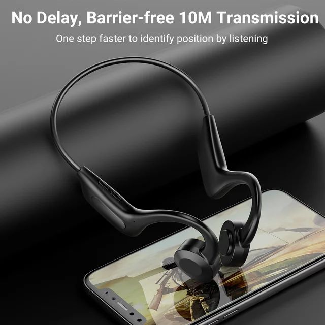 Bone Conduction Wireless Open Ear Headphones with Built-in Mic