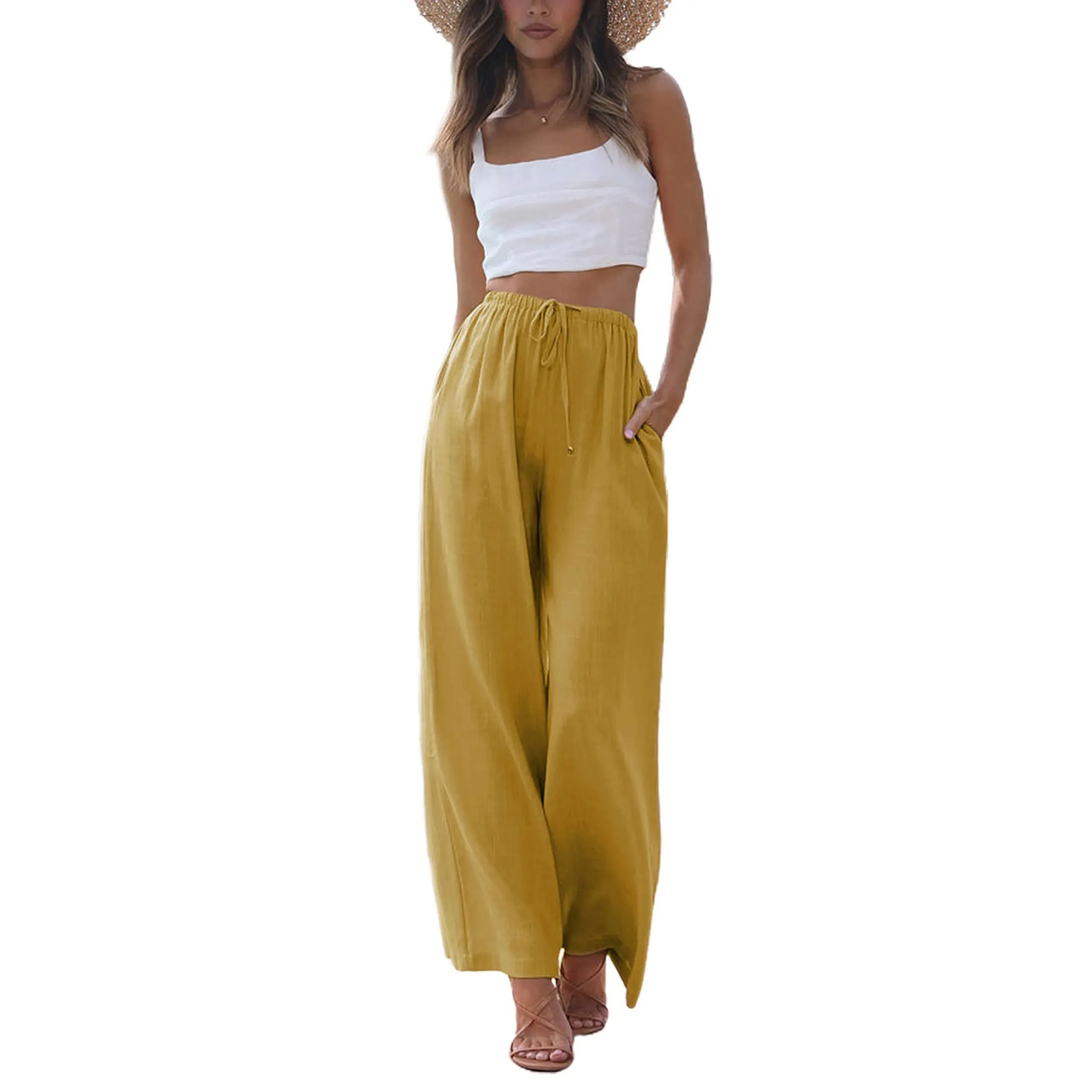Women's 2026 Viral Palazzo Pants - Lightweight Wide Leg Trousers with Pockets
