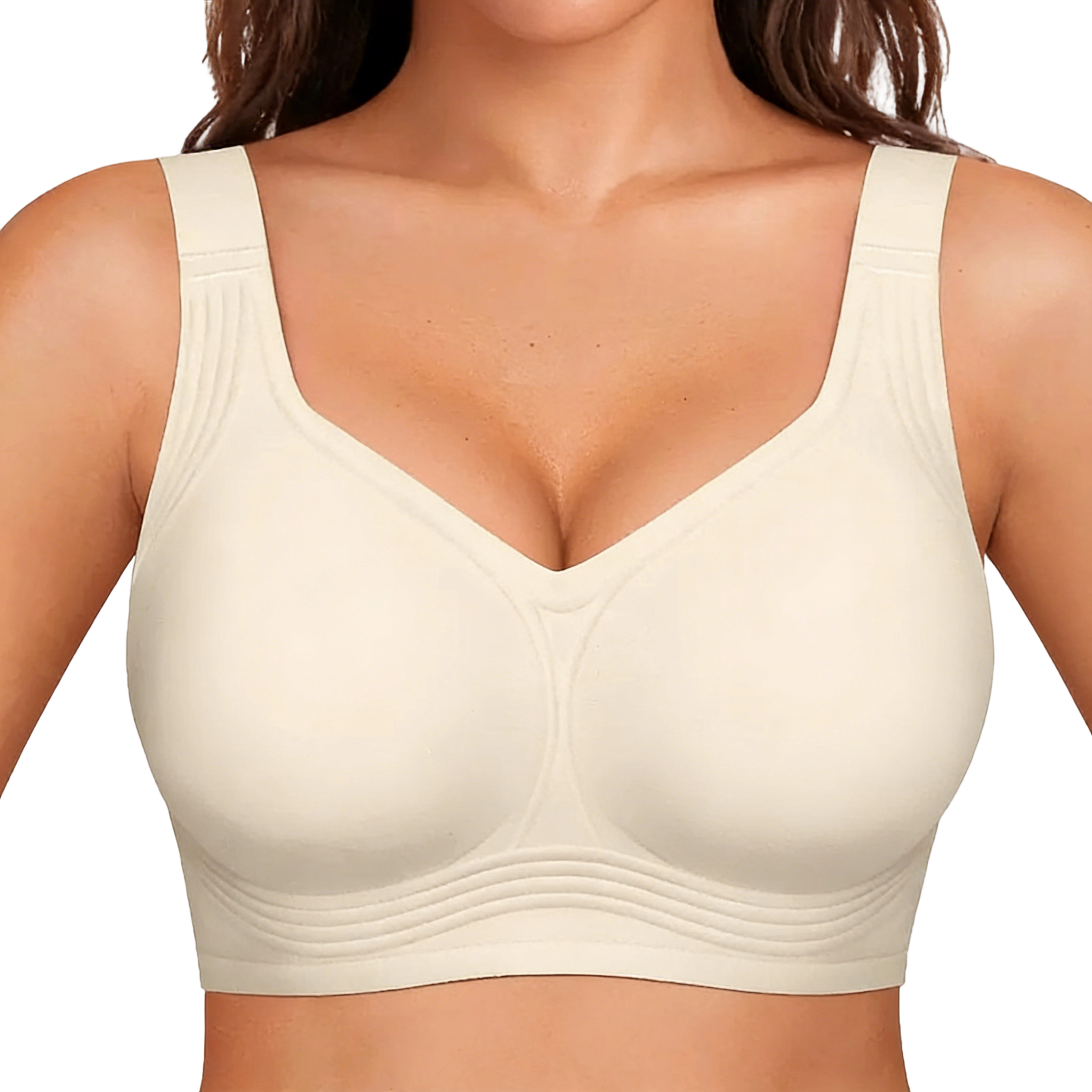 Women Jelly Wireless Womens Comfortable Wireless Bras Push Up Bralettes Seamless Tshirts Bras Deep V Everyday Bras