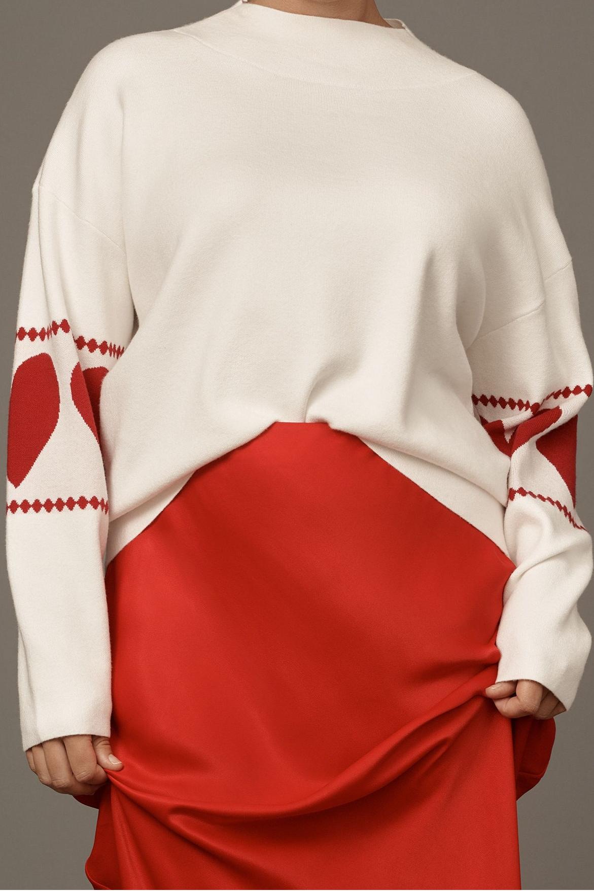 Crimson Mock Neck Sweater