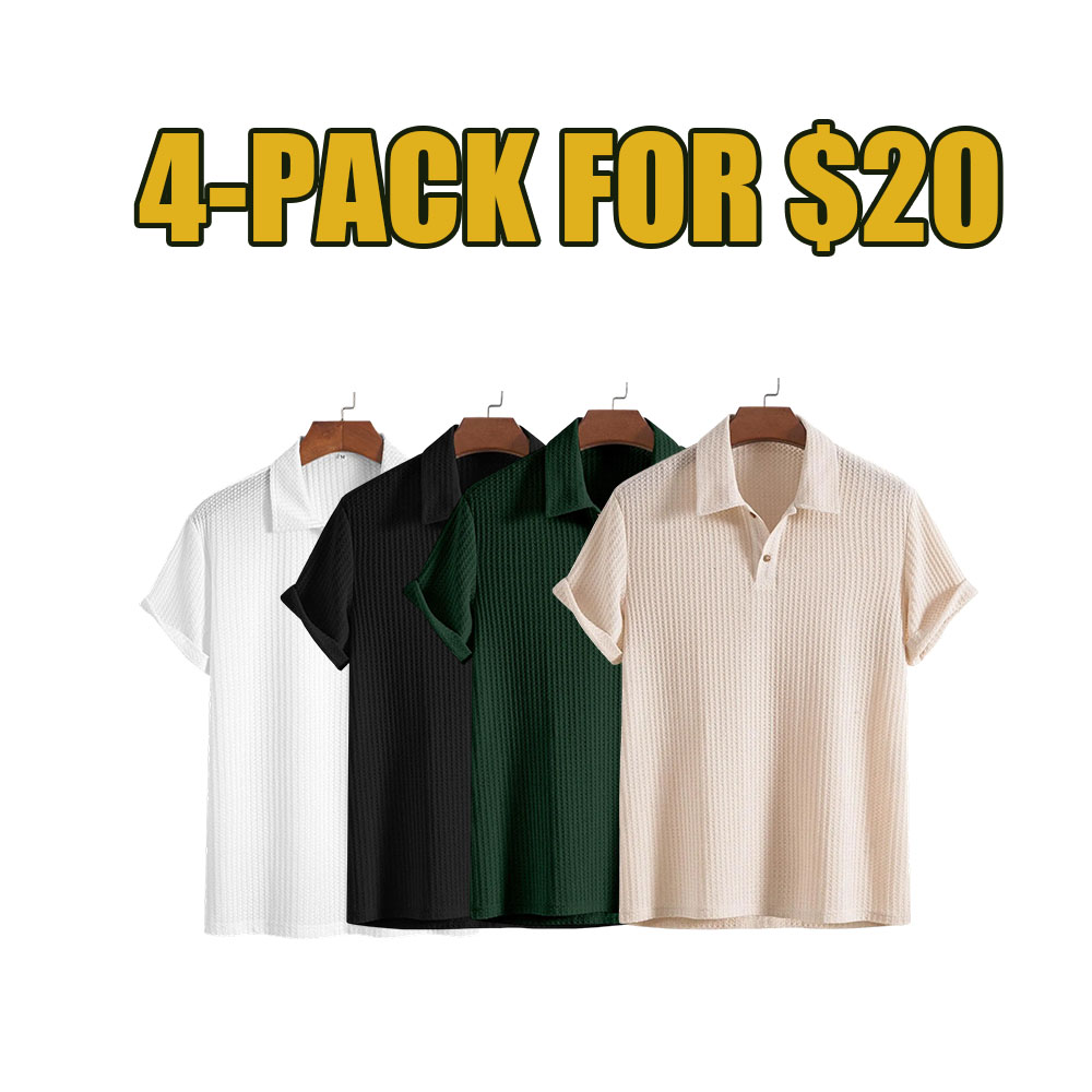 Men's Casual Jacquard Knit Polo Shirt – A Must-Have for Summer