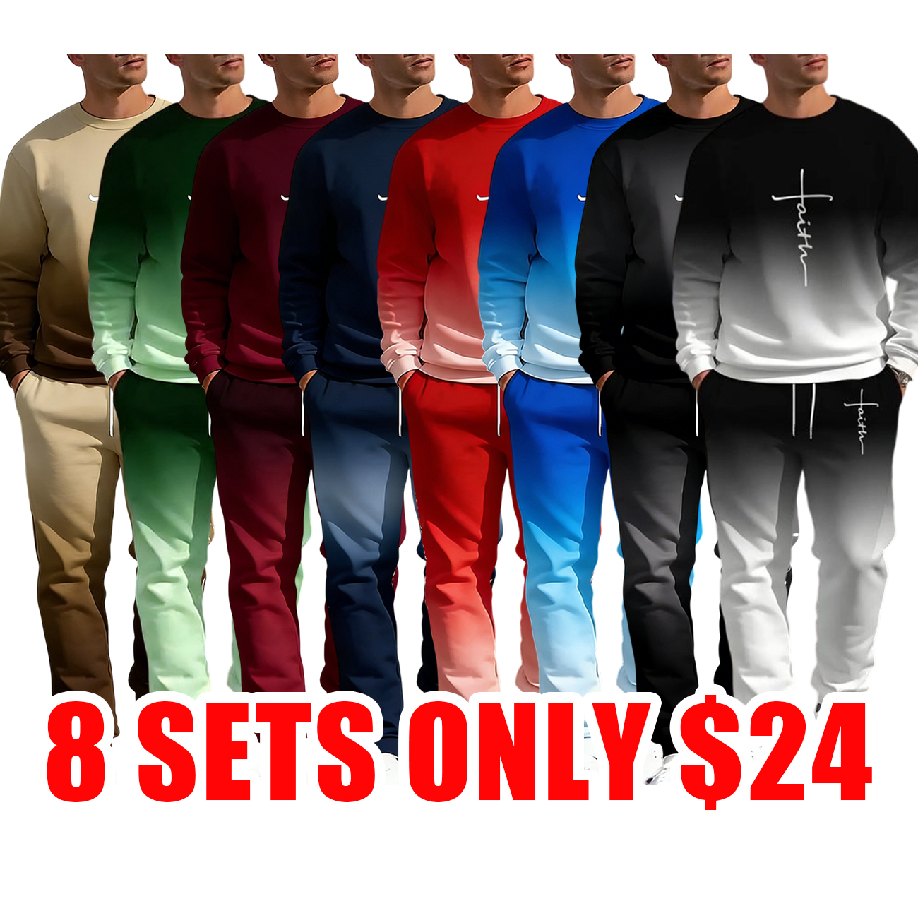 Men’s Casual Long Sleeve Sports Suit Set