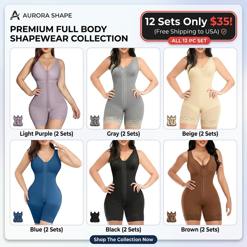 Women's High-Compression Tummy Control & Butt Lifter Full Body Shaper with Hook Closure