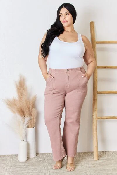 Full Size High Rise Ankle Flare Jeans