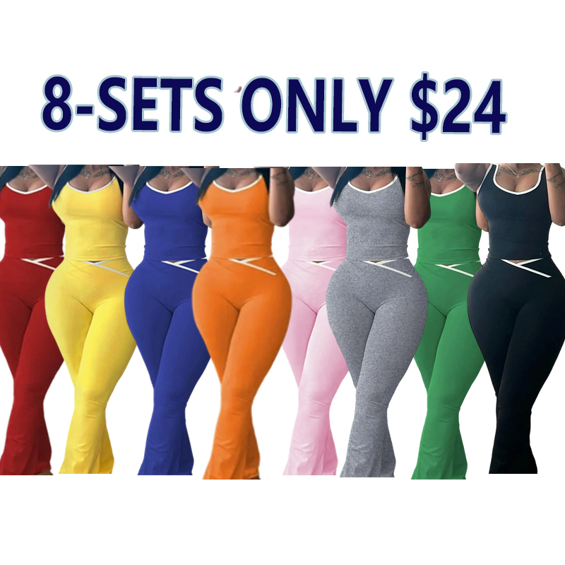 Women’s Colorblock Sleeveless Tank & Flared Pants Set