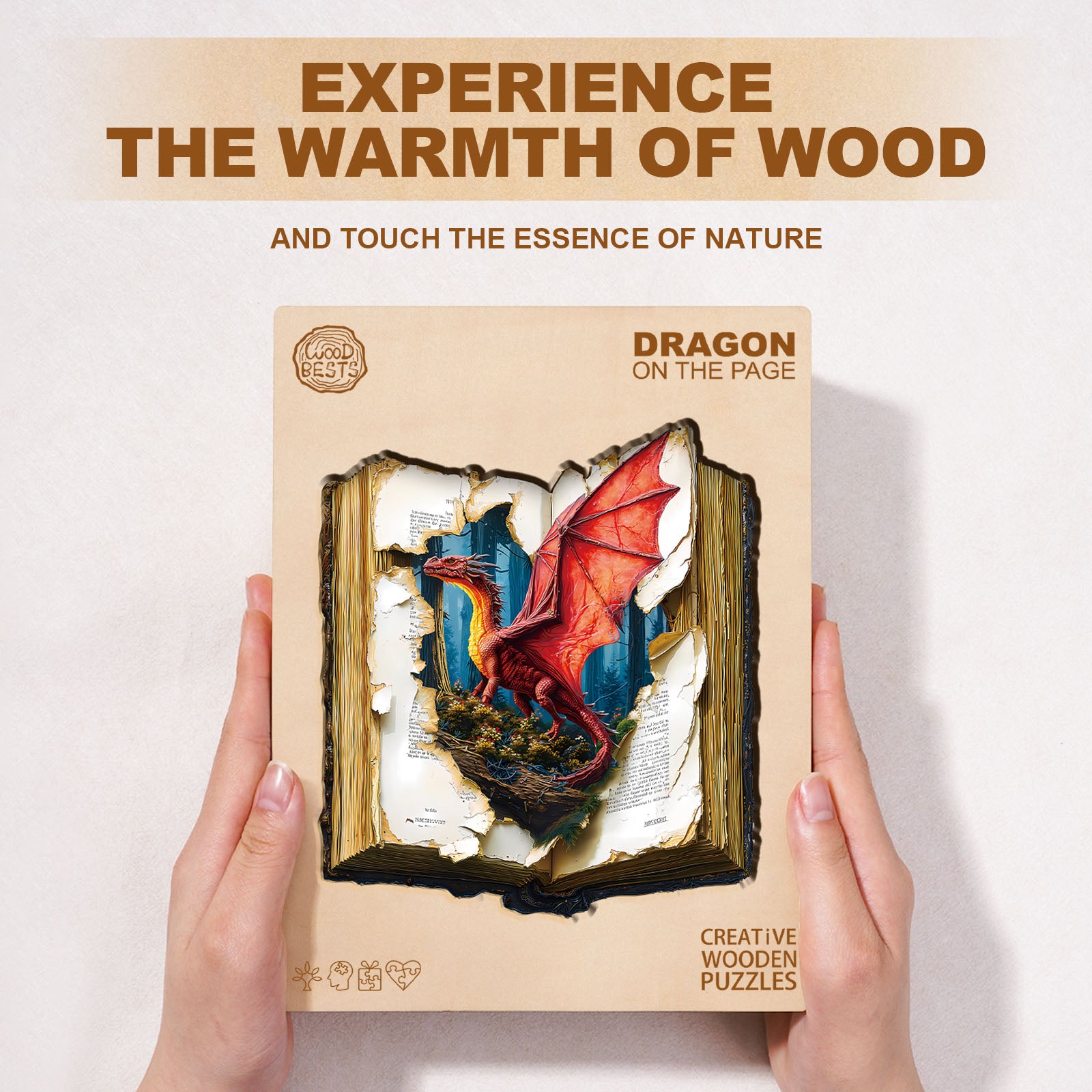Dragon on the page Wooden Jigsaw Puzzle
