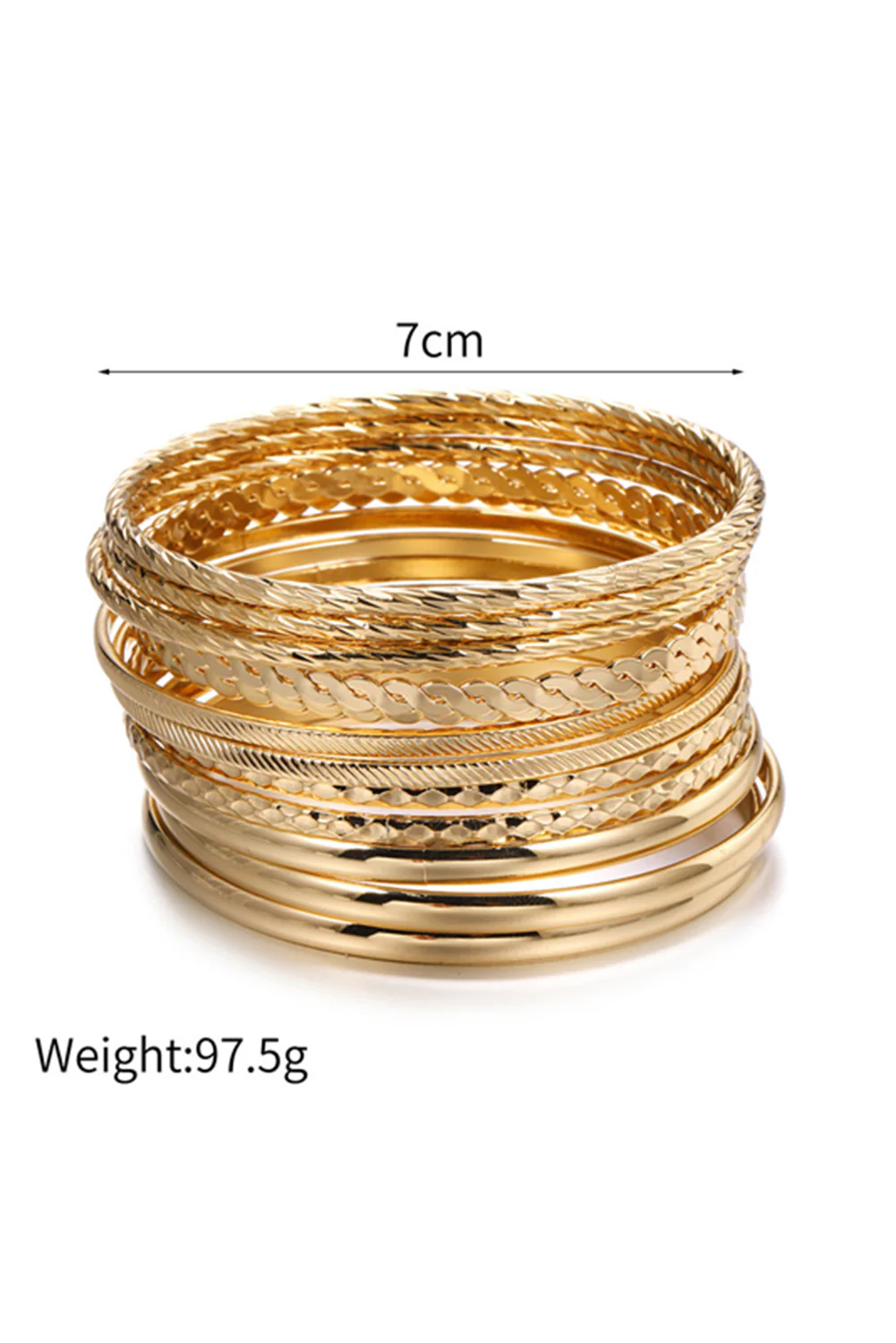 Gold Multi Piece Plated Alloy Bangle Bracelet