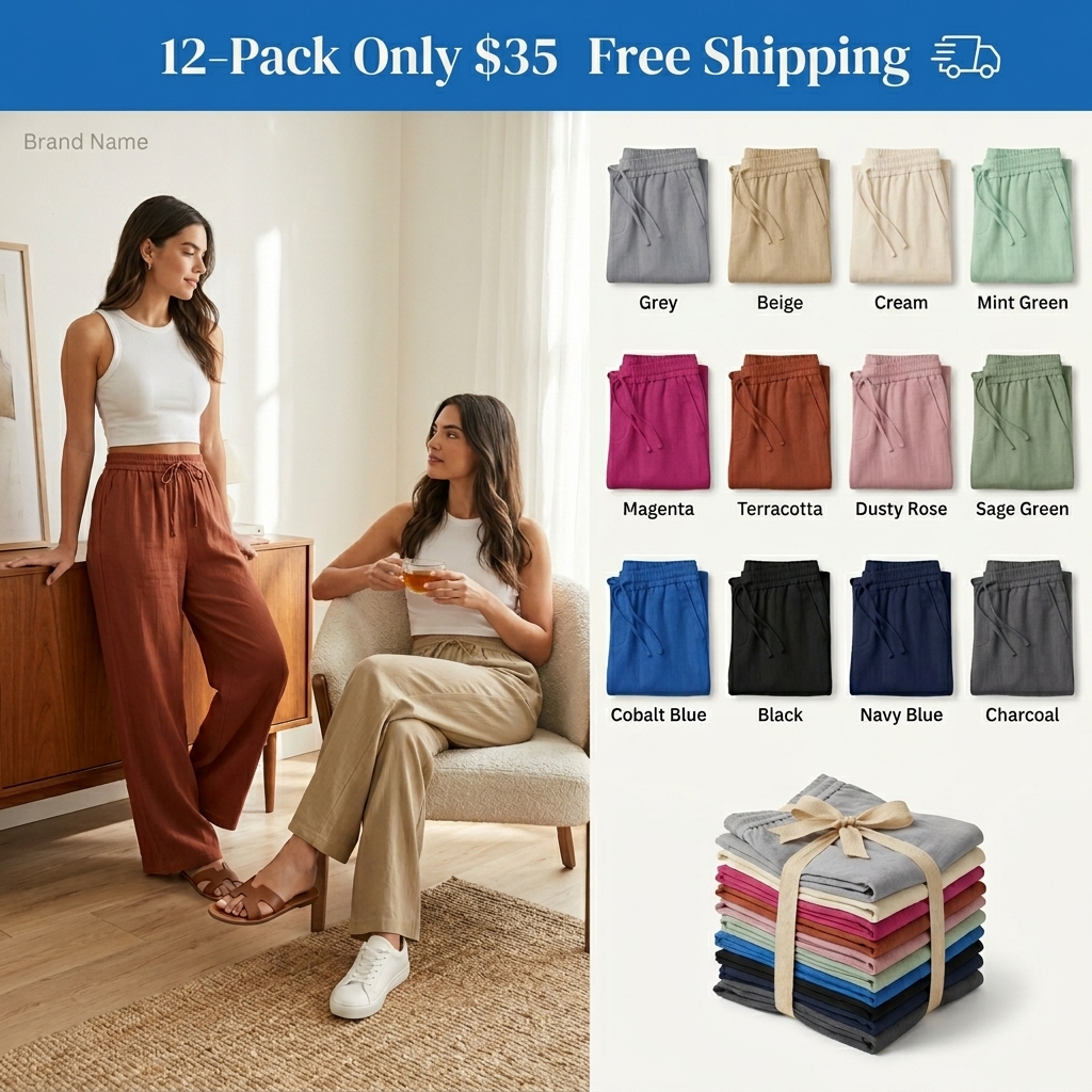 Women's High Waist Wide Leg Pants