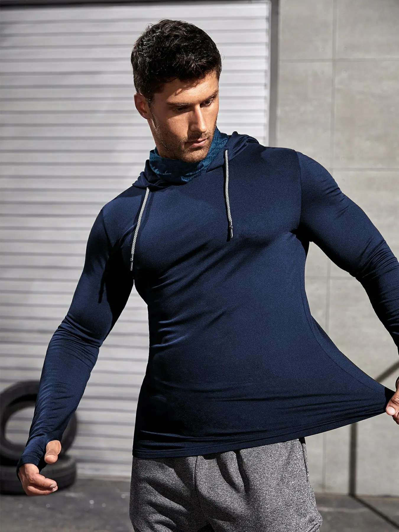 Men’s Hooded Performance Rashguard – Quick-Dry Athletic Top