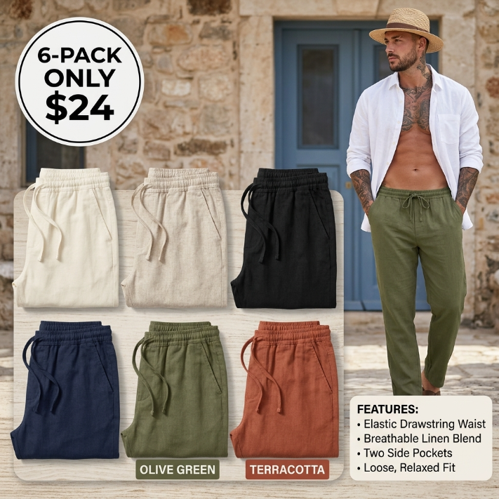 New York Fashion Week Linen Yoga Elastic Beach Vacation Pants Cotton Fabric Bottom