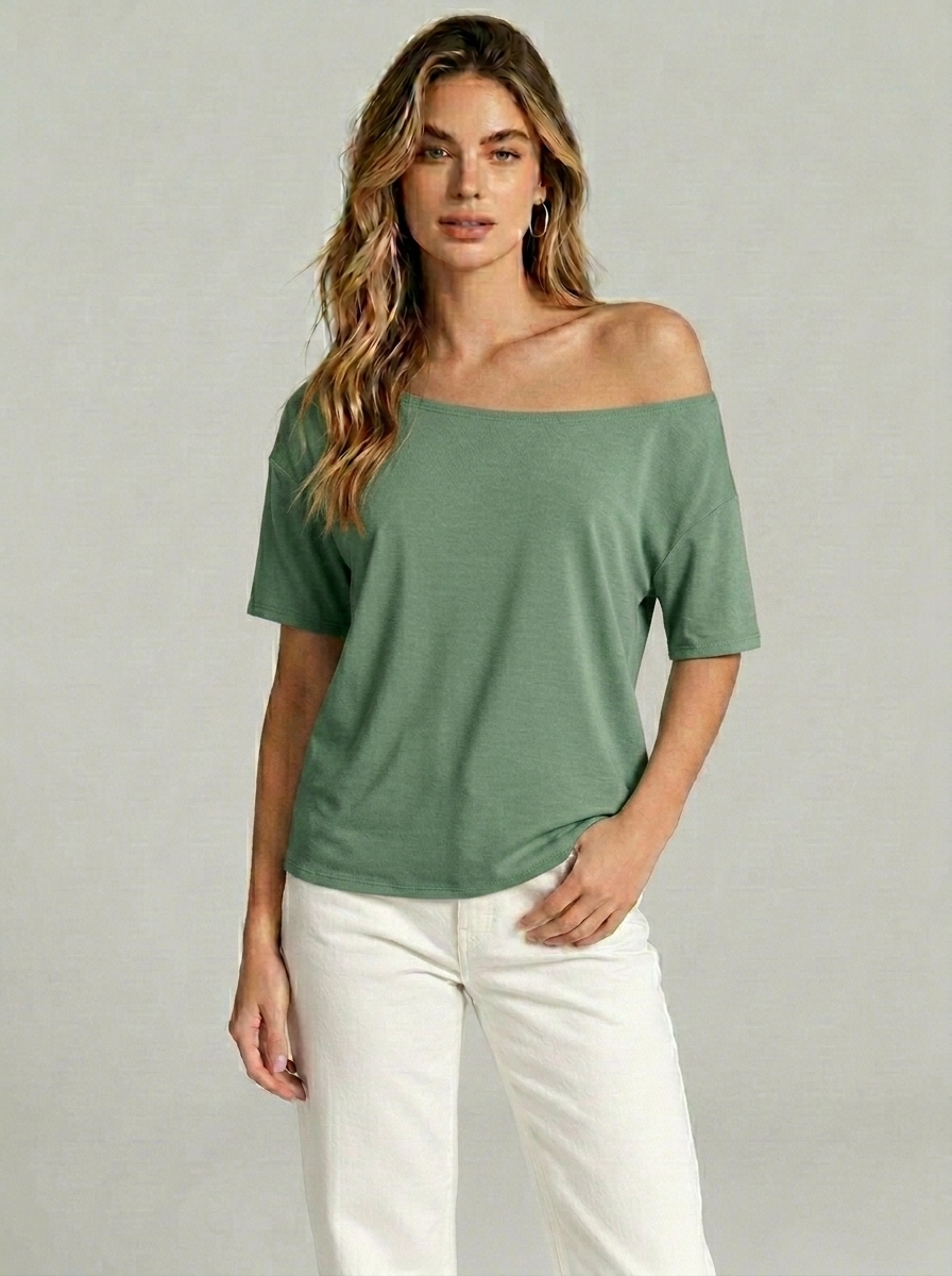 Women's Basic Solid Color Short Sleeve Tee