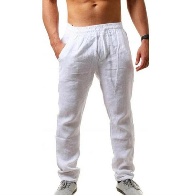 Men'S Vintage Drawstring Casual Cotton Linen Pants