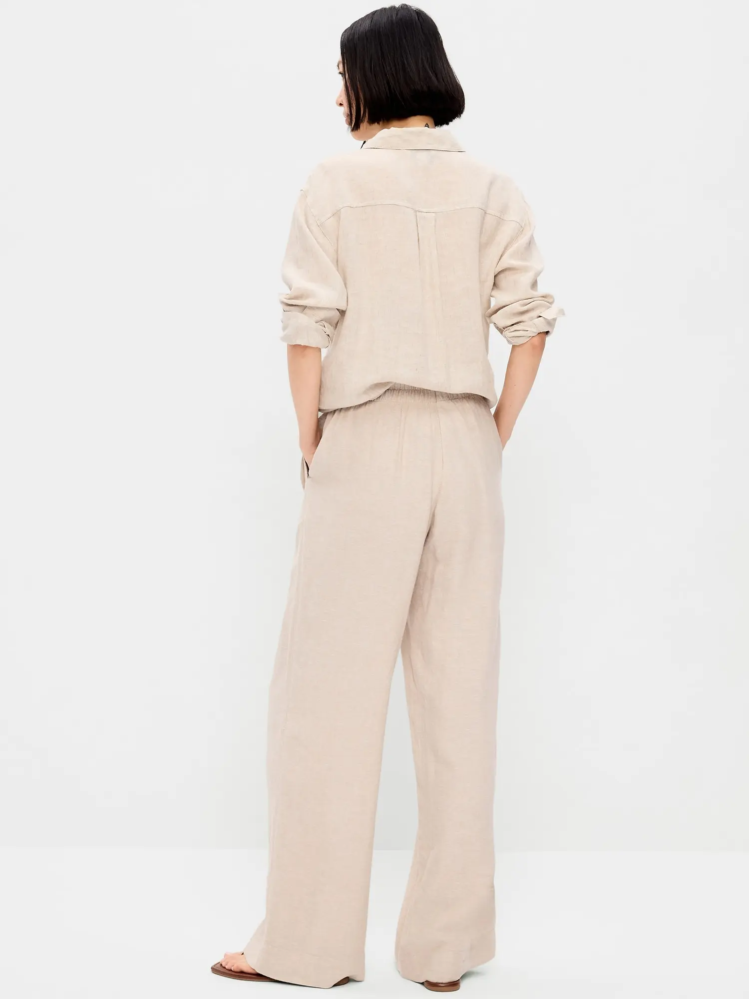 Old Navy Women's High-Waisted Linen-Blend Wide-Leg Pants