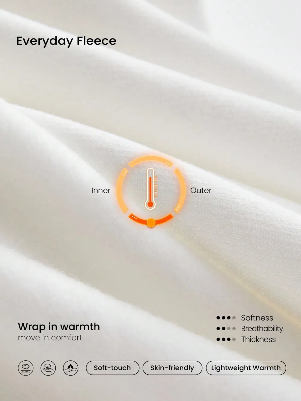 Everyday Fleece WarmthSoft Warm Lightweight Front Back Seam Detailing Pockets Batwing Sleeve High Neckline Full-Zip Jacket