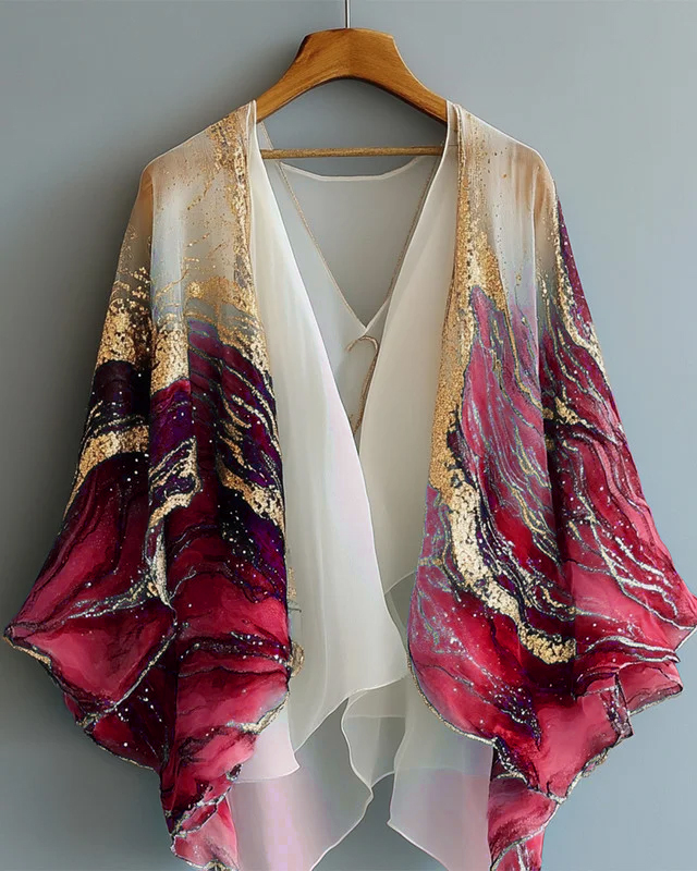 Summer vacation high-end chiffon cardigan 7a93