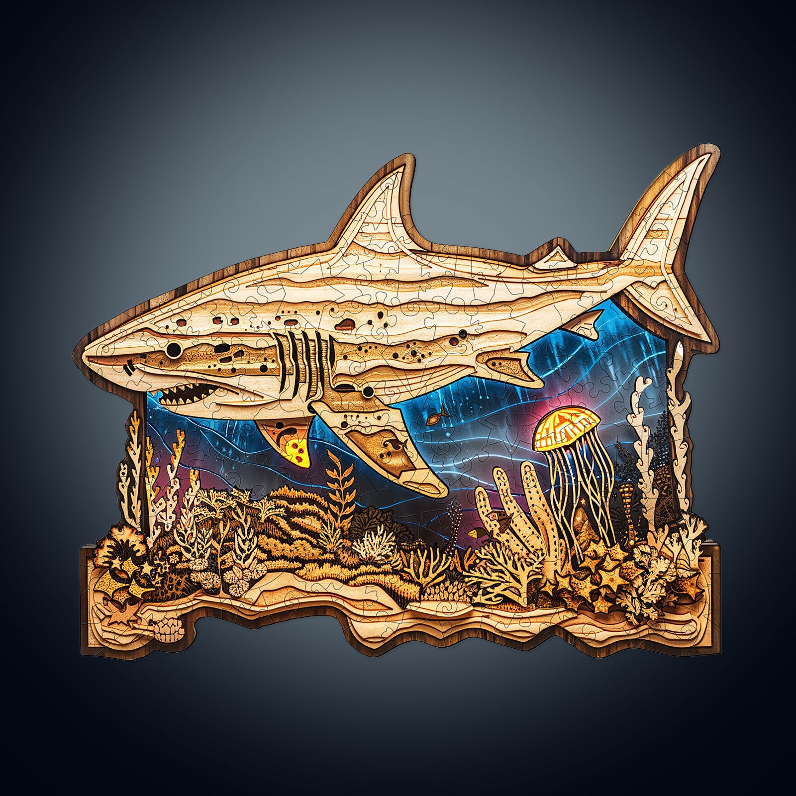 Woodcarved Shark Wooden Jigsaw Puzzle