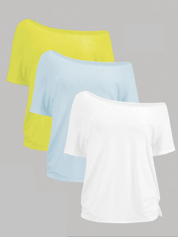 Women’s Solid Color Loose Tee – Casual Basic Short Sleeve T-shirt for Daily Wear