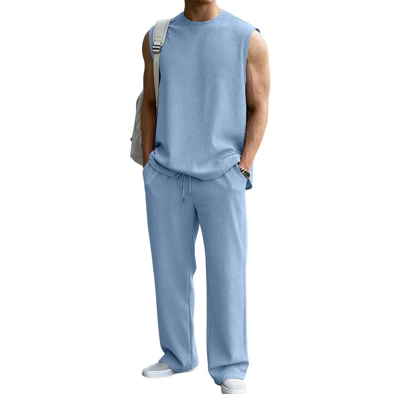🧥 Men’s 2 Piece Rib Knit Sweatsuit — Casual Everyday Wear