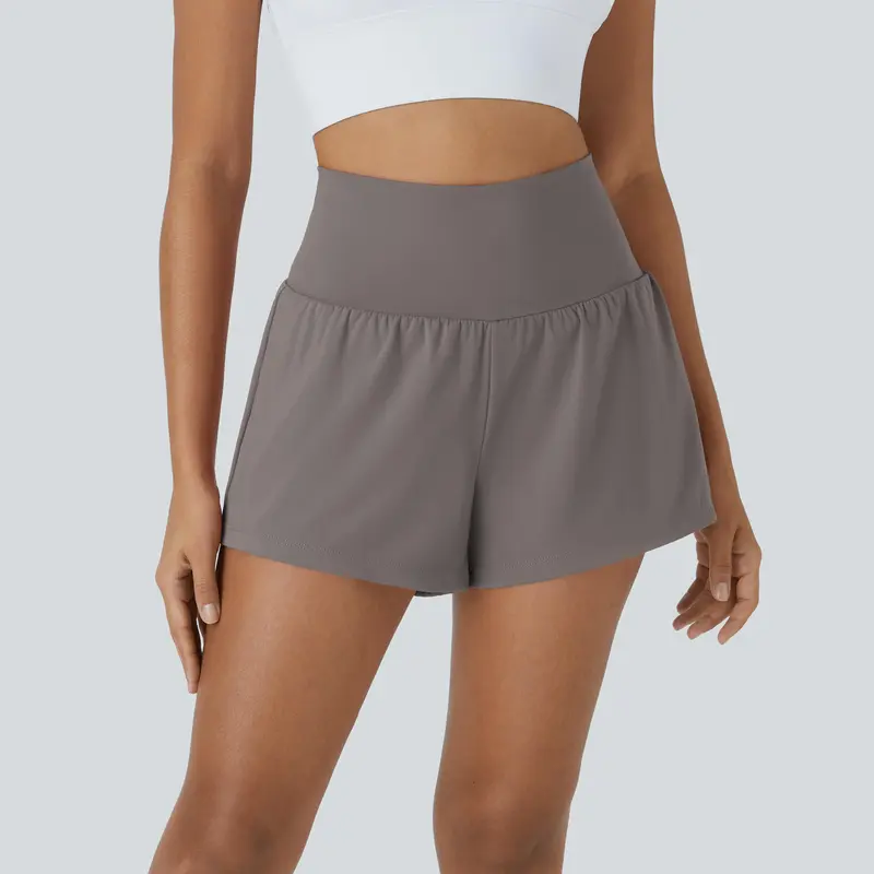 Super High Waisted Back Pocket & Side Hidden Pocket 2-in-1 Yoga Shorts 3