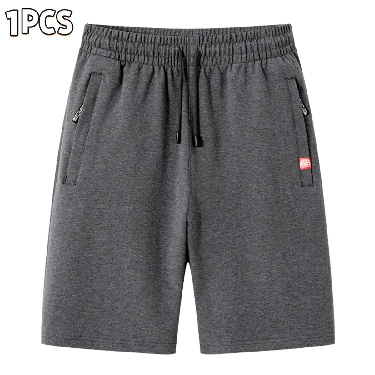 Men’s casual athletic shorts, made from breathable fabric with a zipper design