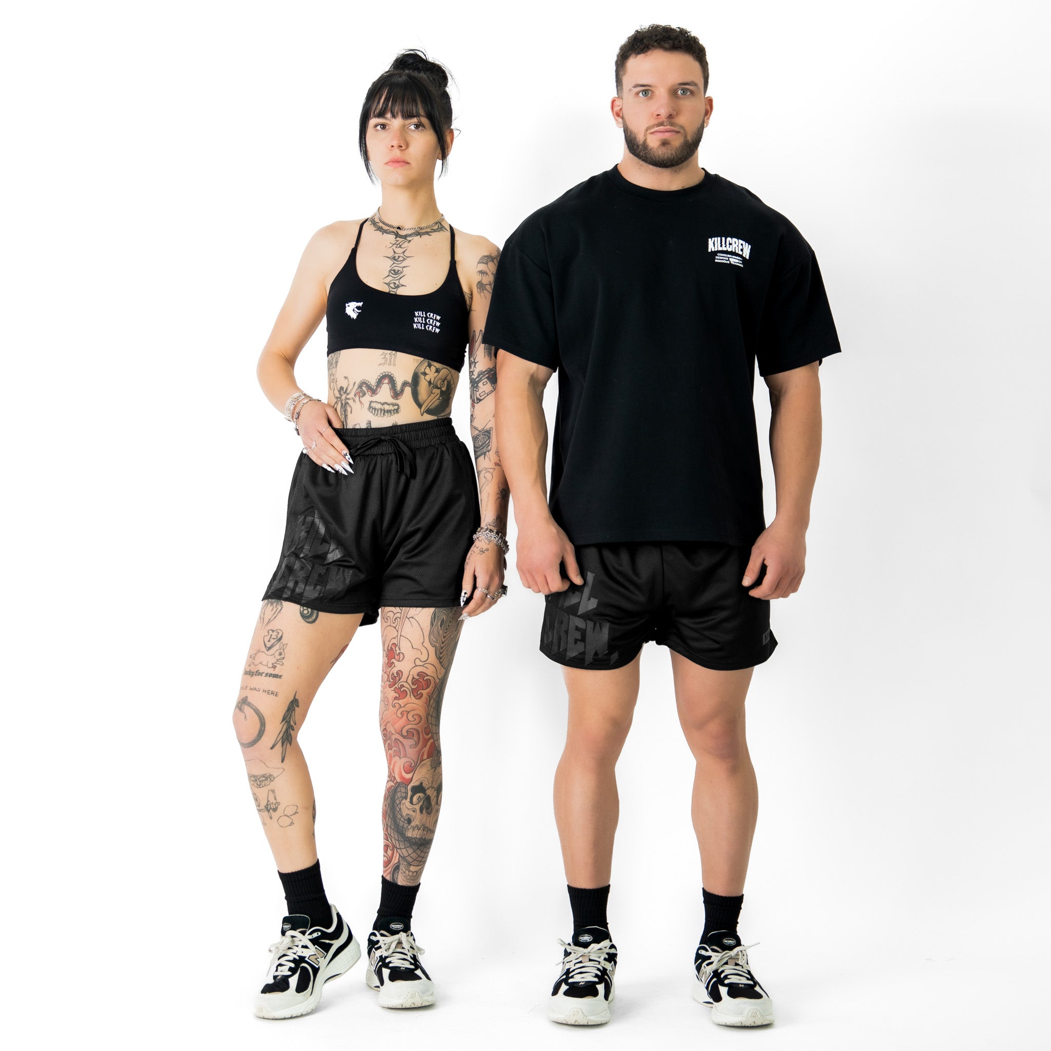 MUAY THAI SHORTS (MID THIGH CUT) - BLACKOUT