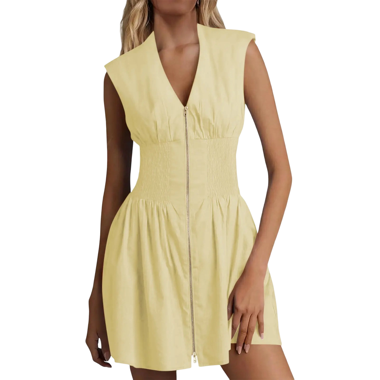 ☀️☀️Women's Sleeveless Smocked Mini Dress