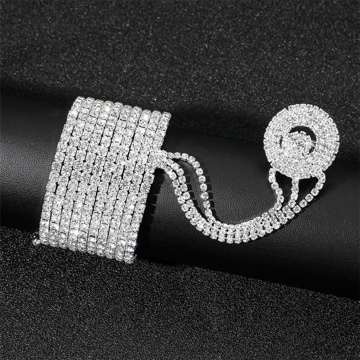 Dedrick Multi-Layer Rhinestone Interfinger Bracelet