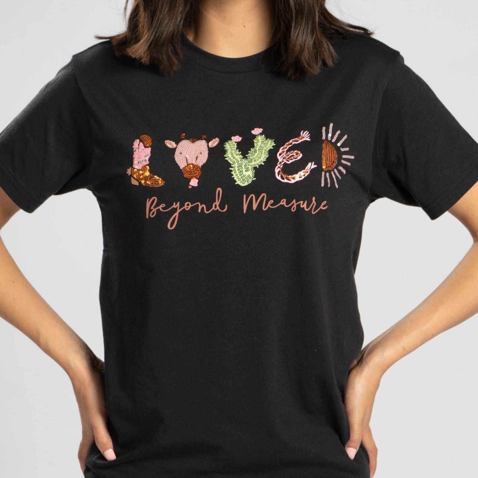 Embellished Loved Beyond Measure Sequin Tee