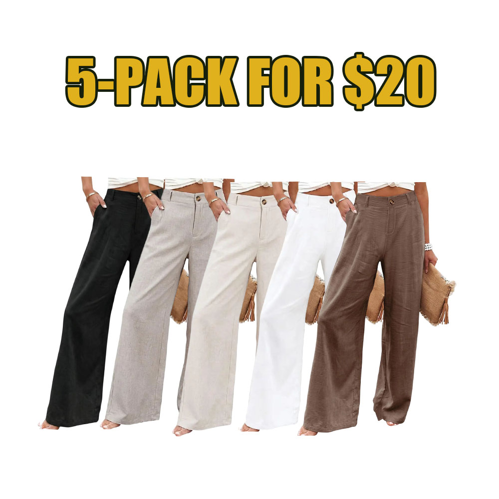 🌿 Women's High-Waisted Wide-Leg Linen Pants - Summer Casual Comfort