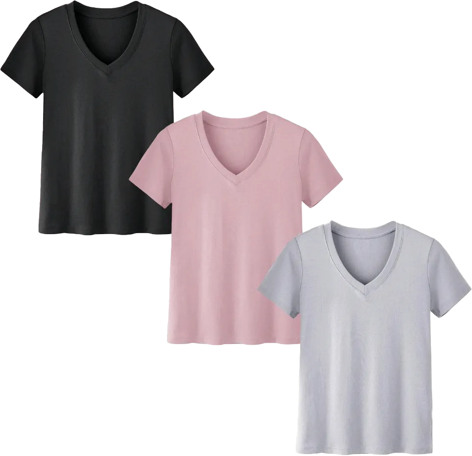 SHOWITTY 12-Pack Colorful V-Neck T-Shirts for Women – Lightweight, Stylish, Plus Sizes