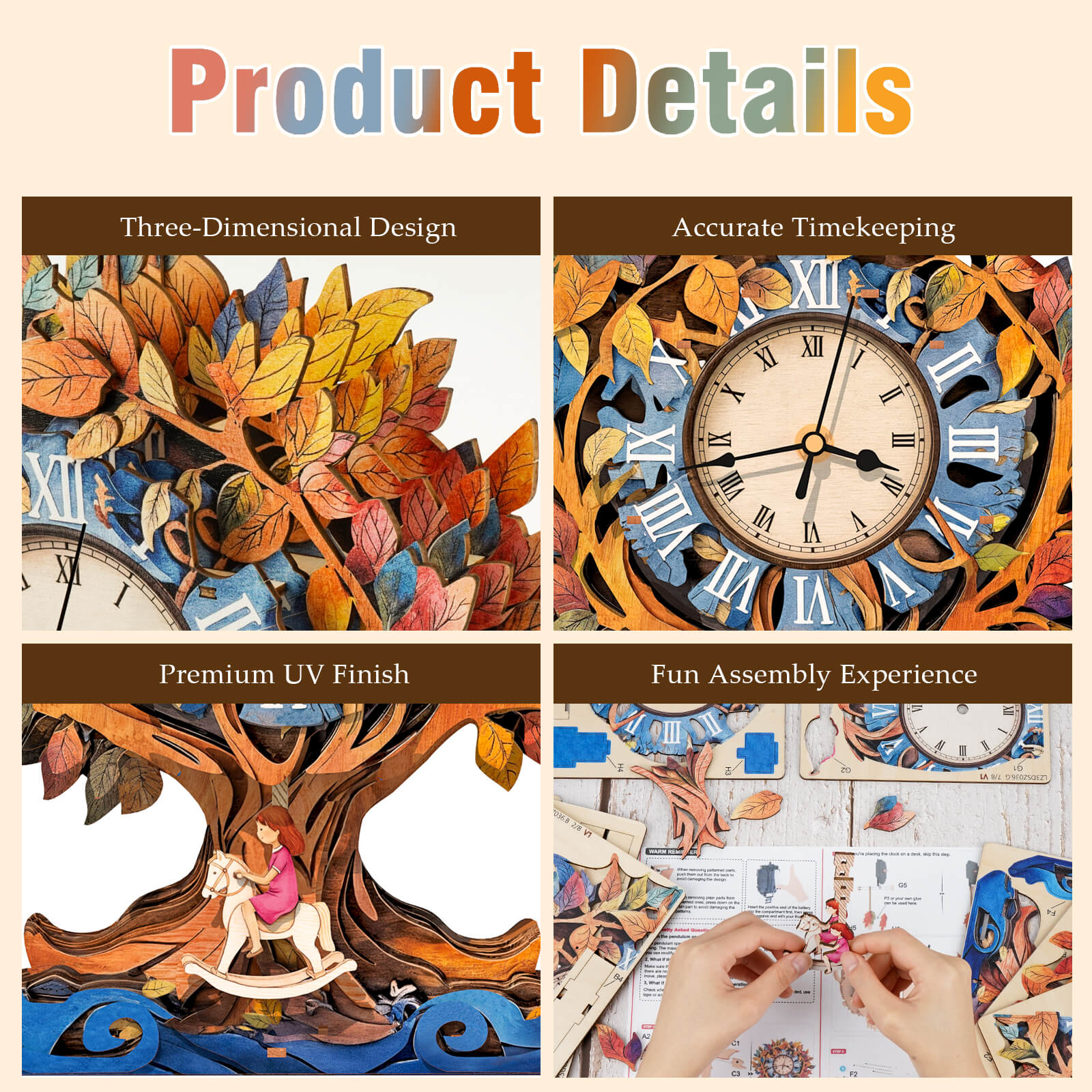 Tree of Life – DIY Wooden Clock, 3D Puzzle Craft Kit