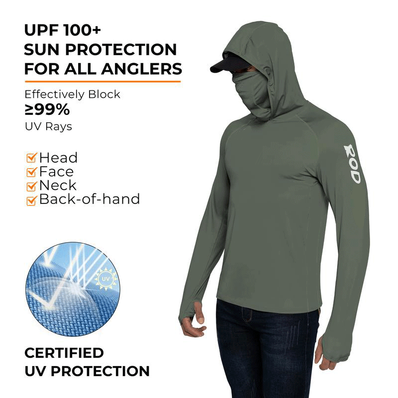 ☀️Men’s UPF 100 Sun Protection Hoodie with UV Detection