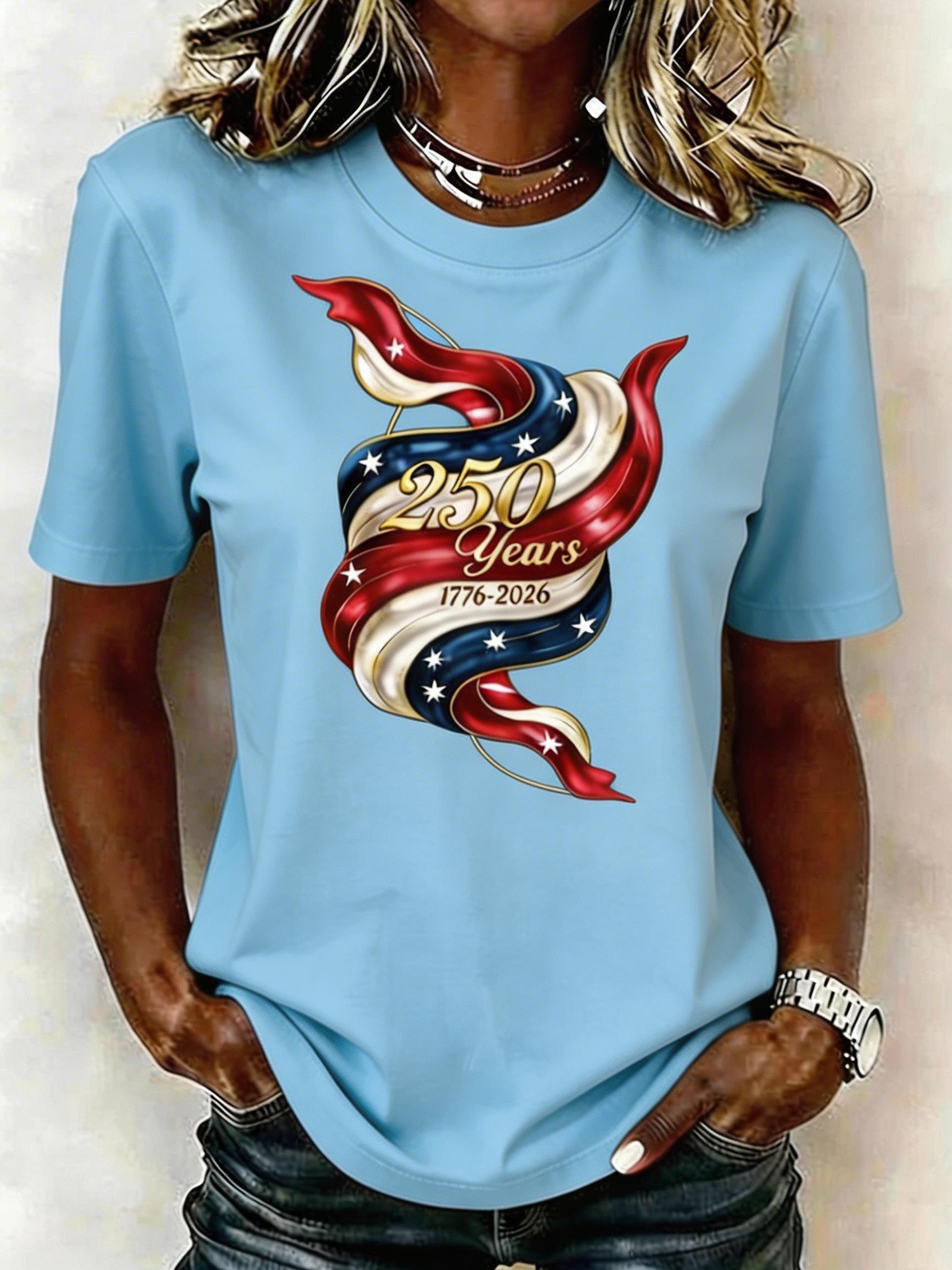 250 Years of Freedom T-Shirt - Proud American Patriotic Ribbon Graphic Tee