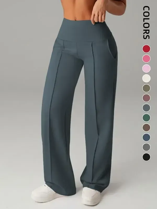 🔥Women's  Wide Leg High Waist Sporty Casual Sweatpants with Pockets