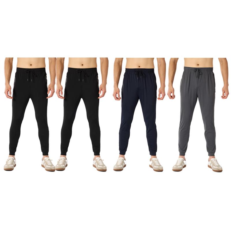 4-Pack Men's Joggers with Zipper Pockets Lightweight Cuffed Stretch Sweatpants Athleisure Outfit Big Guy Pants Athletic Workout Running Gym Fit for Spring & Summer Fashion