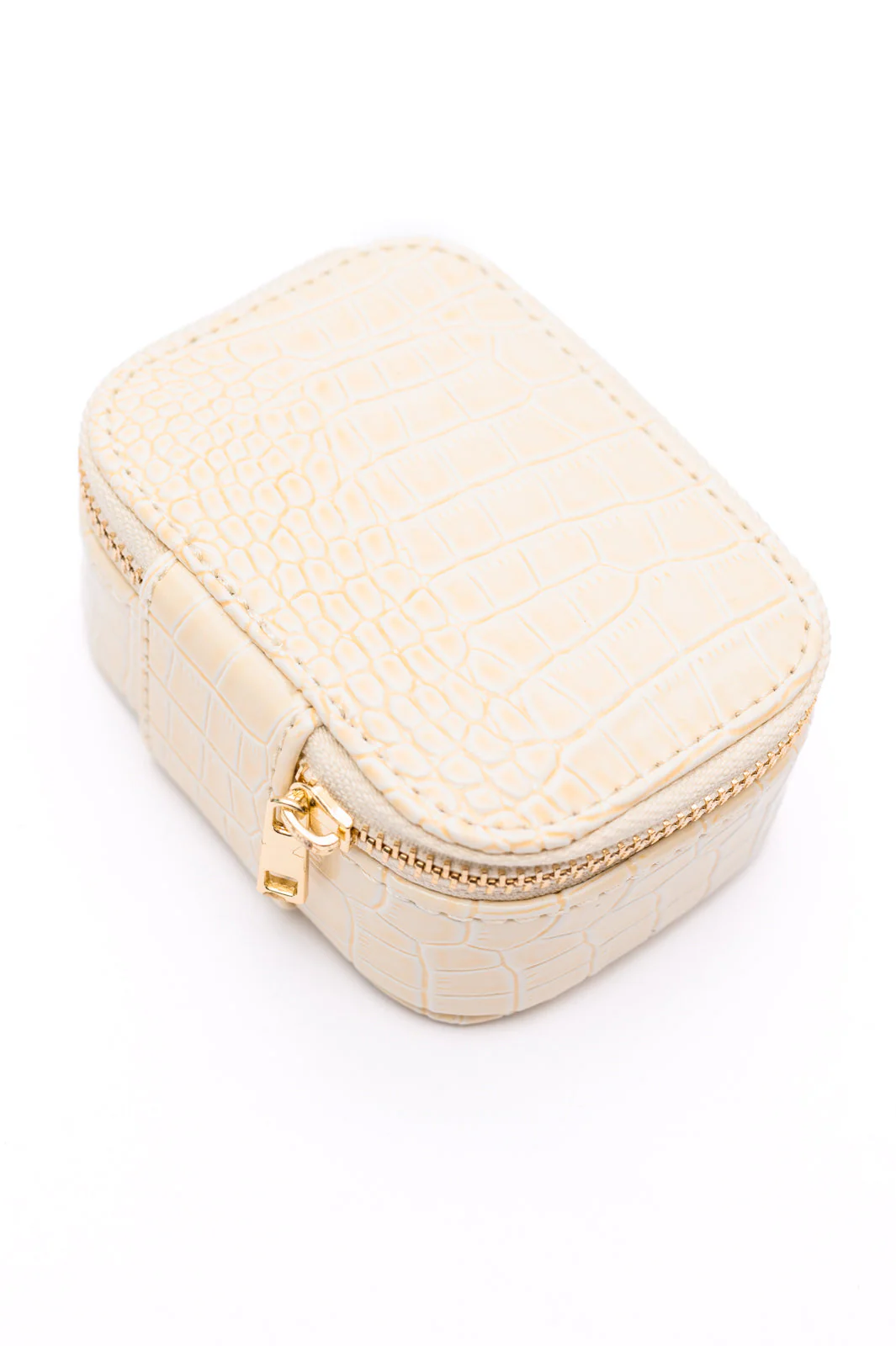 Travel Jewelry Case in Ivory Snakeskin